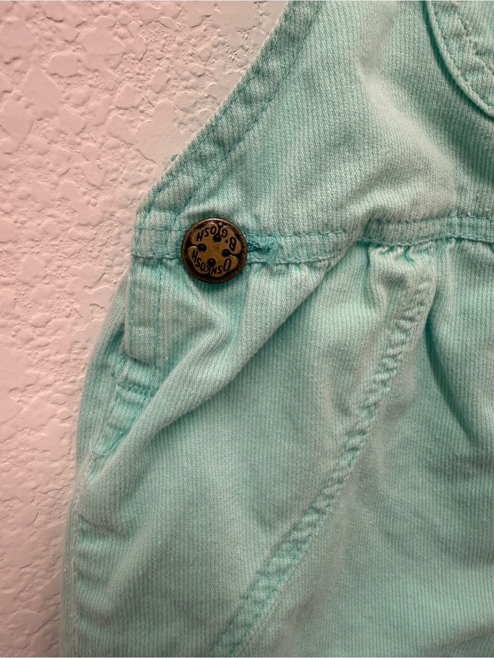 1980s Vintage OshKosh B'gosh Mint Green Toddler Overalls - Rare Find